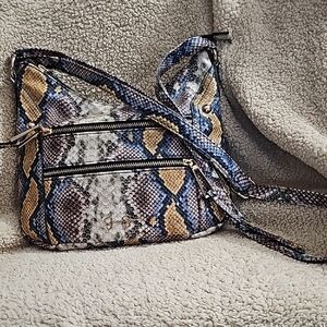 Jessica Simpson Snake Print Crossbody Bag EUC